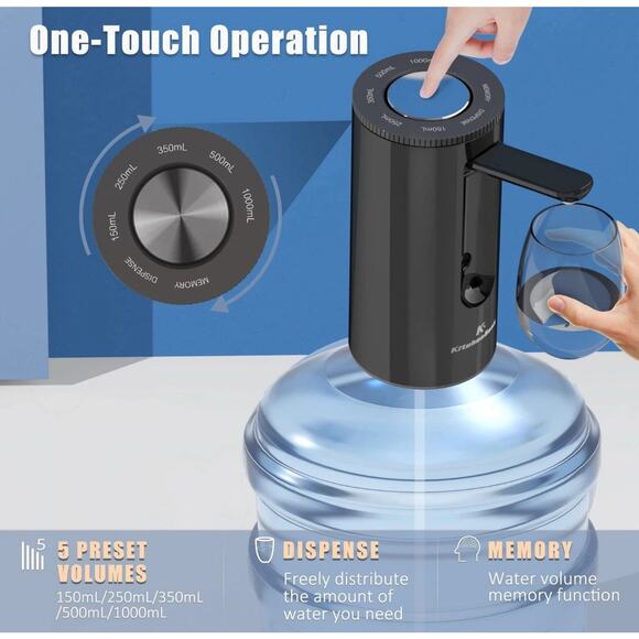 Universal Water-Bottle Pump Dispenser 5-Gallon: Foldable Automatic FAST SHIPPING - Picture 3 of 12